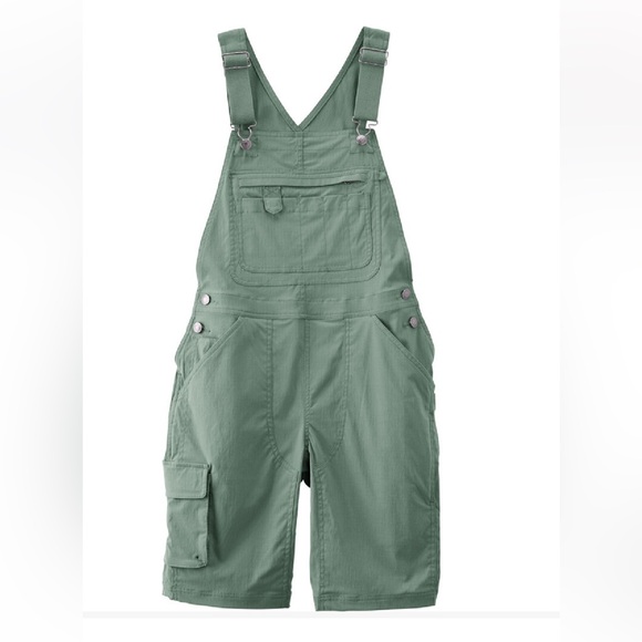New Women's Heirloom Gardening Short Overalls XS green - Picture 1 of 5